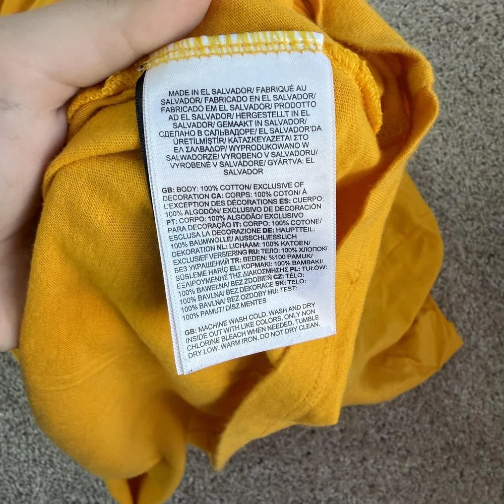 The North Face Shirt Mens Medium Yellow Graphic Logo Outdoor Tee T-Shirt